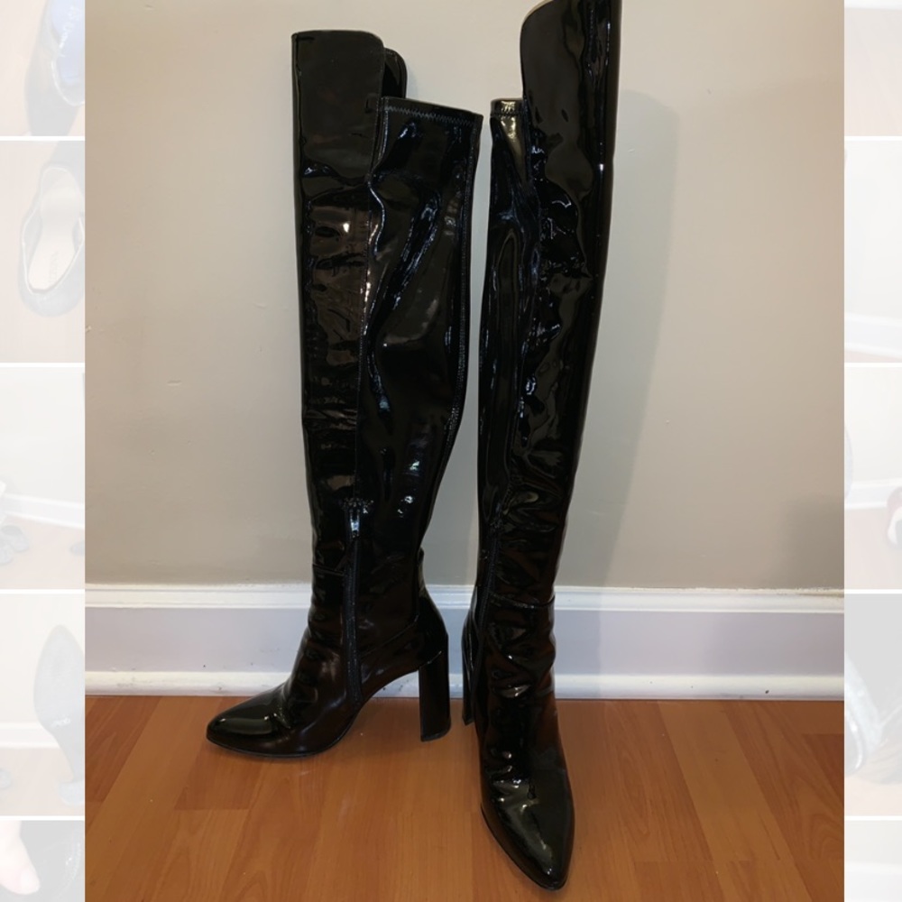 Stuart Weitzman WORN ONCE Patent Over Knee Boots